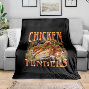Funny Chicken Tenders Throw Blanket Funny Foodie Vintage 90s Bootleg Rap TS10 Print Your Wear