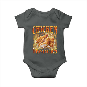 Funny Chicken Tenders Baby Onesie Funny Foodie Vintage 90s Bootleg Rap TS10 Dark Heather Print Your Wear