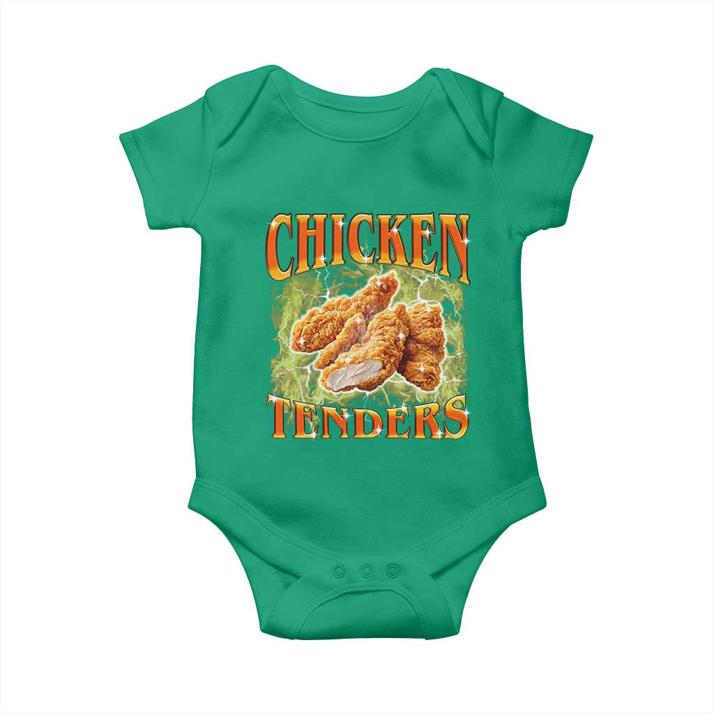 Funny Chicken Tenders Baby Onesie Funny Foodie Vintage 90s Bootleg Rap TS10 Irish Green Print Your Wear