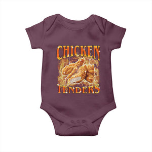 Funny Chicken Tenders Baby Onesie Funny Foodie Vintage 90s Bootleg Rap TS10 Maroon Print Your Wear