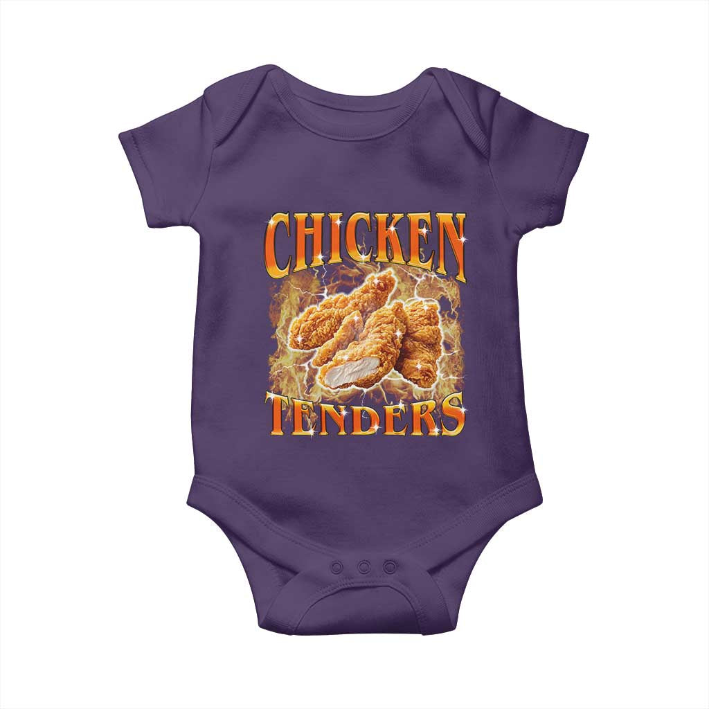 Funny Chicken Tenders Baby Onesie Funny Foodie Vintage 90s Bootleg Rap TS10 Purple Print Your Wear