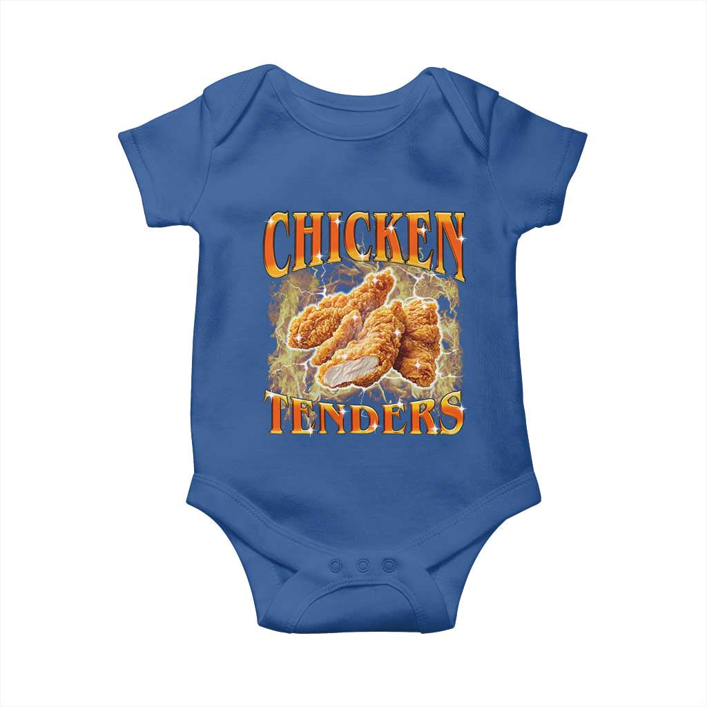 Funny Chicken Tenders Baby Onesie Funny Foodie Vintage 90s Bootleg Rap TS10 Royal Blue Print Your Wear