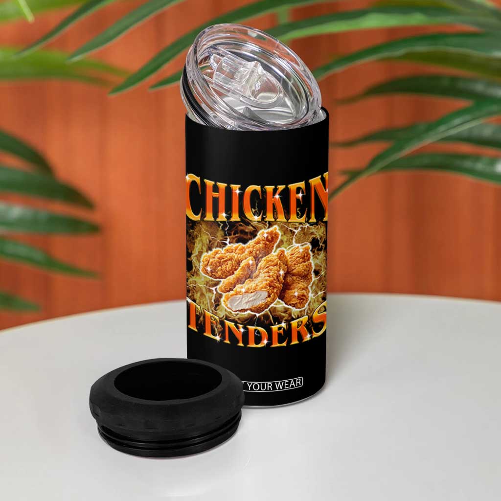 Funny Chicken Tenders 4 in 1 Can Cooler Tumbler Funny Foodie Vintage 90s Bootleg Rap TS10 Print Your Wear