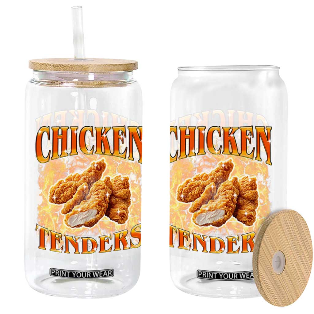 Funny Chicken Tenders Glass Can Funny Foodie Vintage 90s Bootleg Rap TS10 Print Your Wear