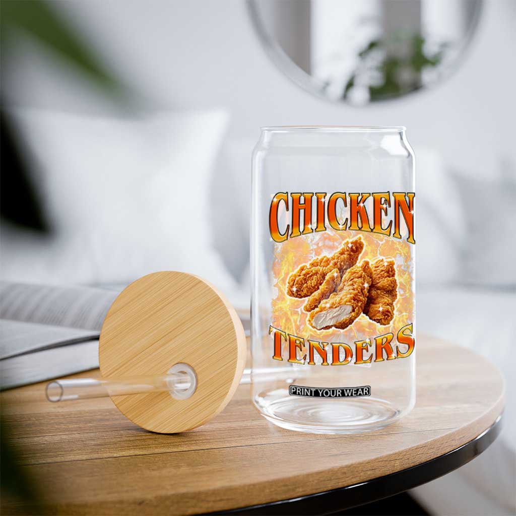 Funny Chicken Tenders Glass Can Funny Foodie Vintage 90s Bootleg Rap TS10 Print Your Wear