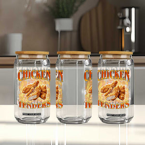 Funny Chicken Tenders Glass Can Funny Foodie Vintage 90s Bootleg Rap TS10 Print Your Wear
