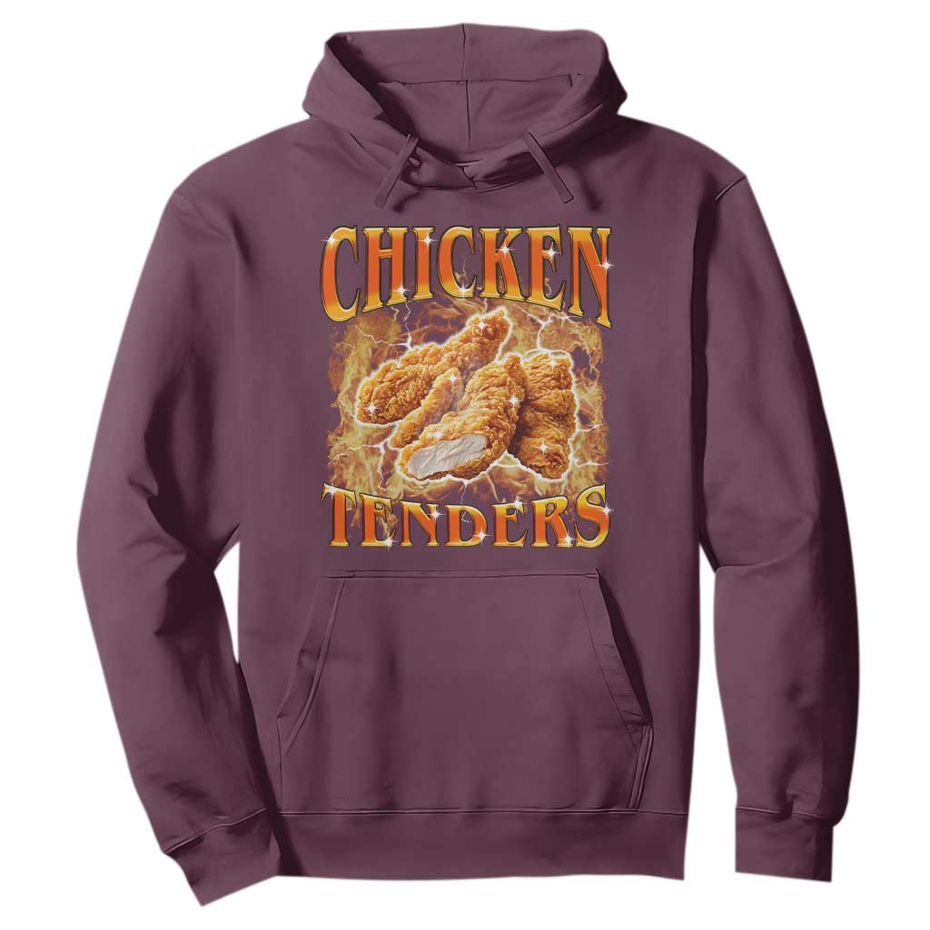 Funny Chicken Tenders Hoodie Funny Foodie Vintage 90s Bootleg Rap TS10 Maroon Print Your Wear