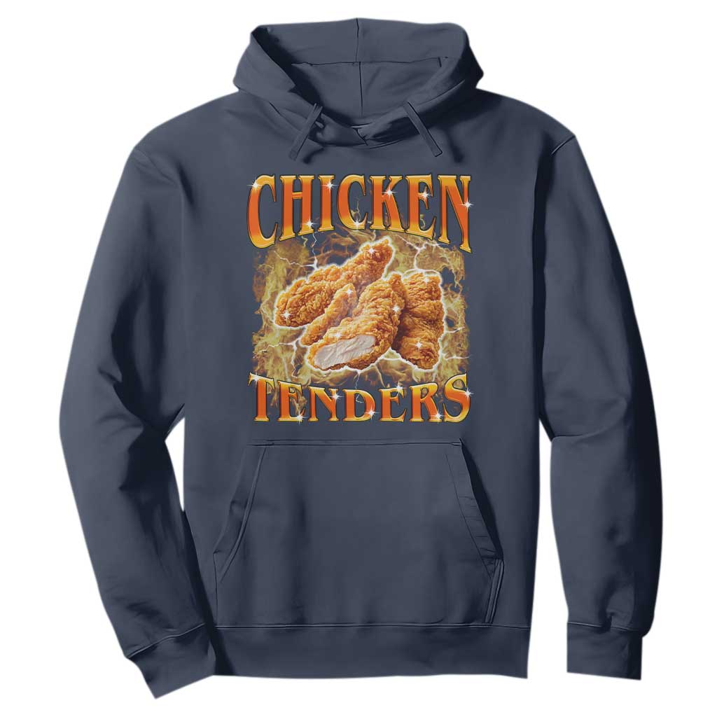 Funny Chicken Tenders Hoodie Funny Foodie Vintage 90s Bootleg Rap TS10 Navy Print Your Wear