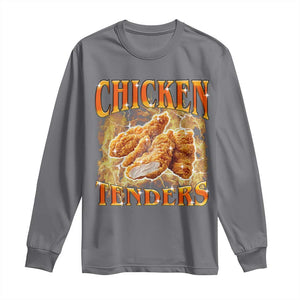 Funny Chicken Tenders Long Sleeve Shirt Funny Foodie Vintage 90s Bootleg Rap TS10 Charcoal Print Your Wear