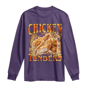 Funny Chicken Tenders Long Sleeve Shirt Funny Foodie Vintage 90s Bootleg Rap TS10 Purple Print Your Wear