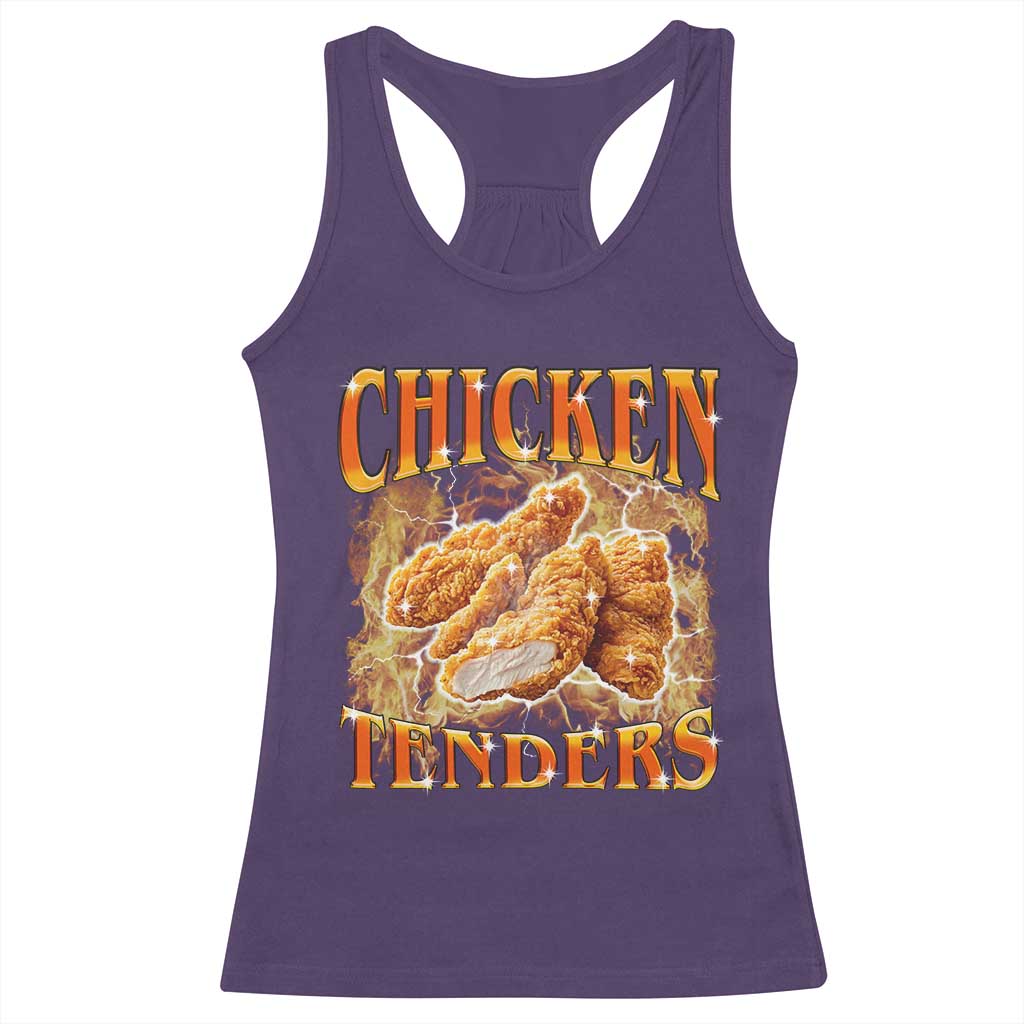 Funny Chicken Tenders Racerback Tank Top Funny Foodie Vintage 90s Bootleg Rap TS10 Purple Print Your Wear