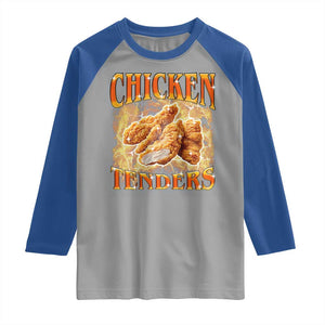 Funny Chicken Tenders Raglan Shirt Funny Foodie Vintage 90s Bootleg Rap TS10 Sport Gray Royal Print Your Wear