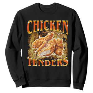 Funny Chicken Tenders Sweatshirt Funny Foodie Vintage 90s Bootleg Rap TS10 Black Print Your Wear