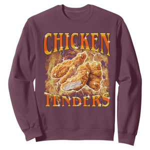 Funny Chicken Tenders Sweatshirt Funny Foodie Vintage 90s Bootleg Rap TS10 Maroon Print Your Wear