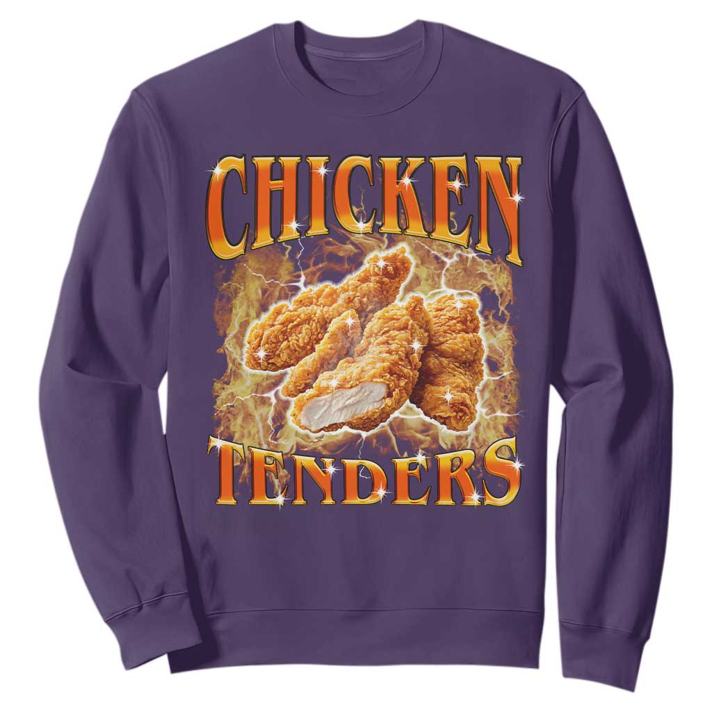 Funny Chicken Tenders Sweatshirt Funny Foodie Vintage 90s Bootleg Rap TS10 Purple Print Your Wear