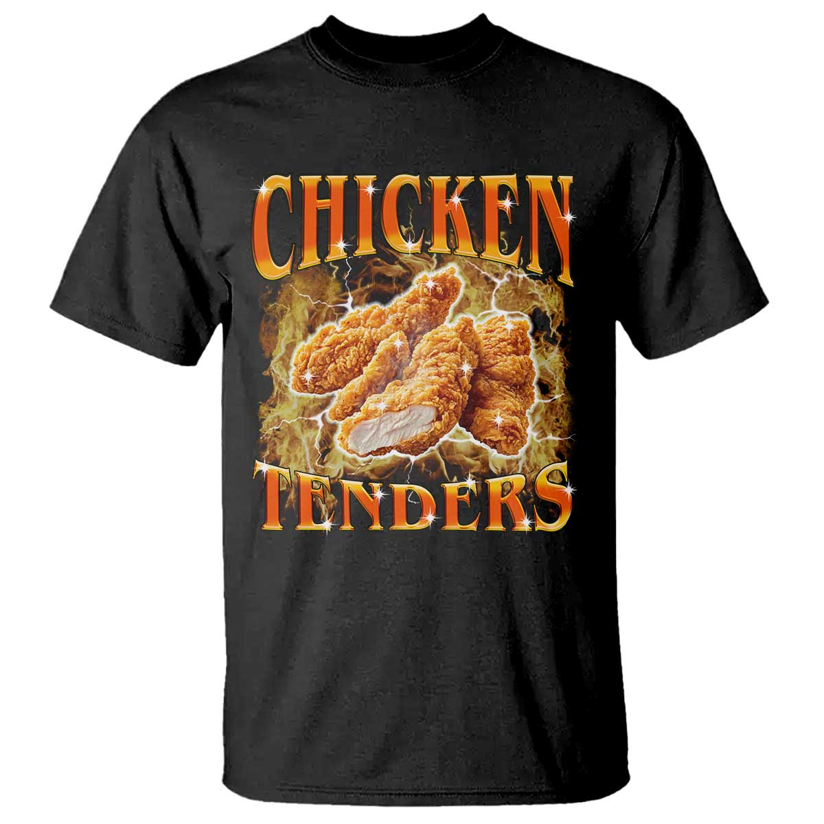 Funny Chicken Tenders T Shirt Funny Foodie Vintage 90s Bootleg Rap TS10 Black Print Your Wear