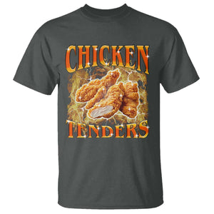 Funny Chicken Tenders T Shirt Funny Foodie Vintage 90s Bootleg Rap TS10 Dark Heather Print Your Wear