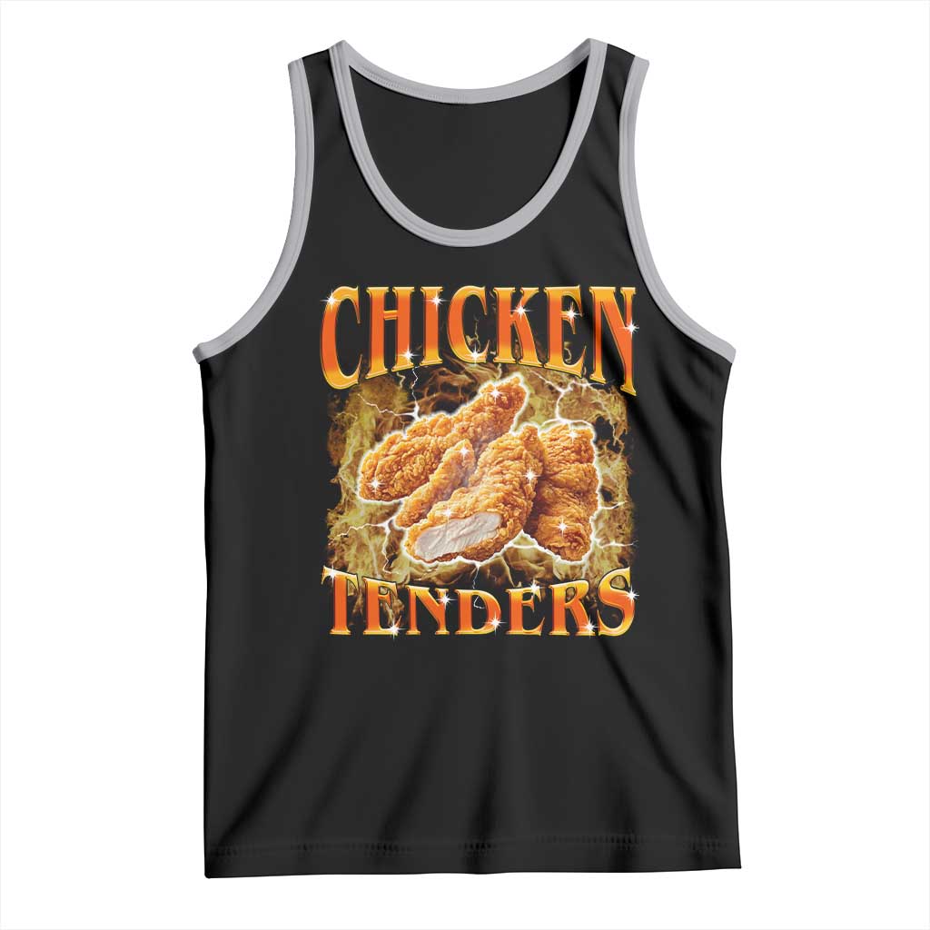 Funny Chicken Tenders Tank Top Funny Foodie Vintage 90s Bootleg Rap TS10 Black Athletic Heather Print Your Wear