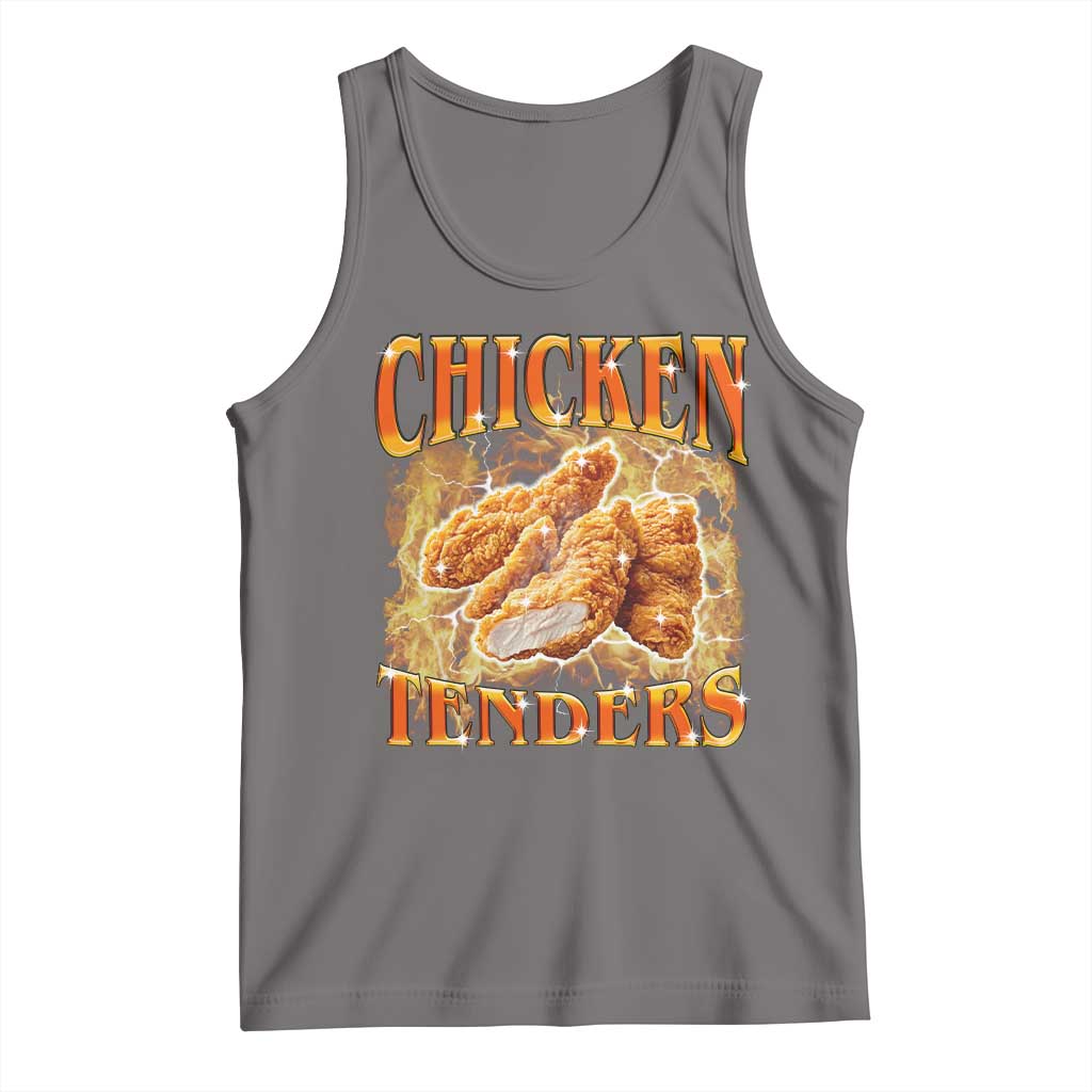 Funny Chicken Tenders Tank Top Funny Foodie Vintage 90s Bootleg Rap TS10 Deep Heather Print Your Wear
