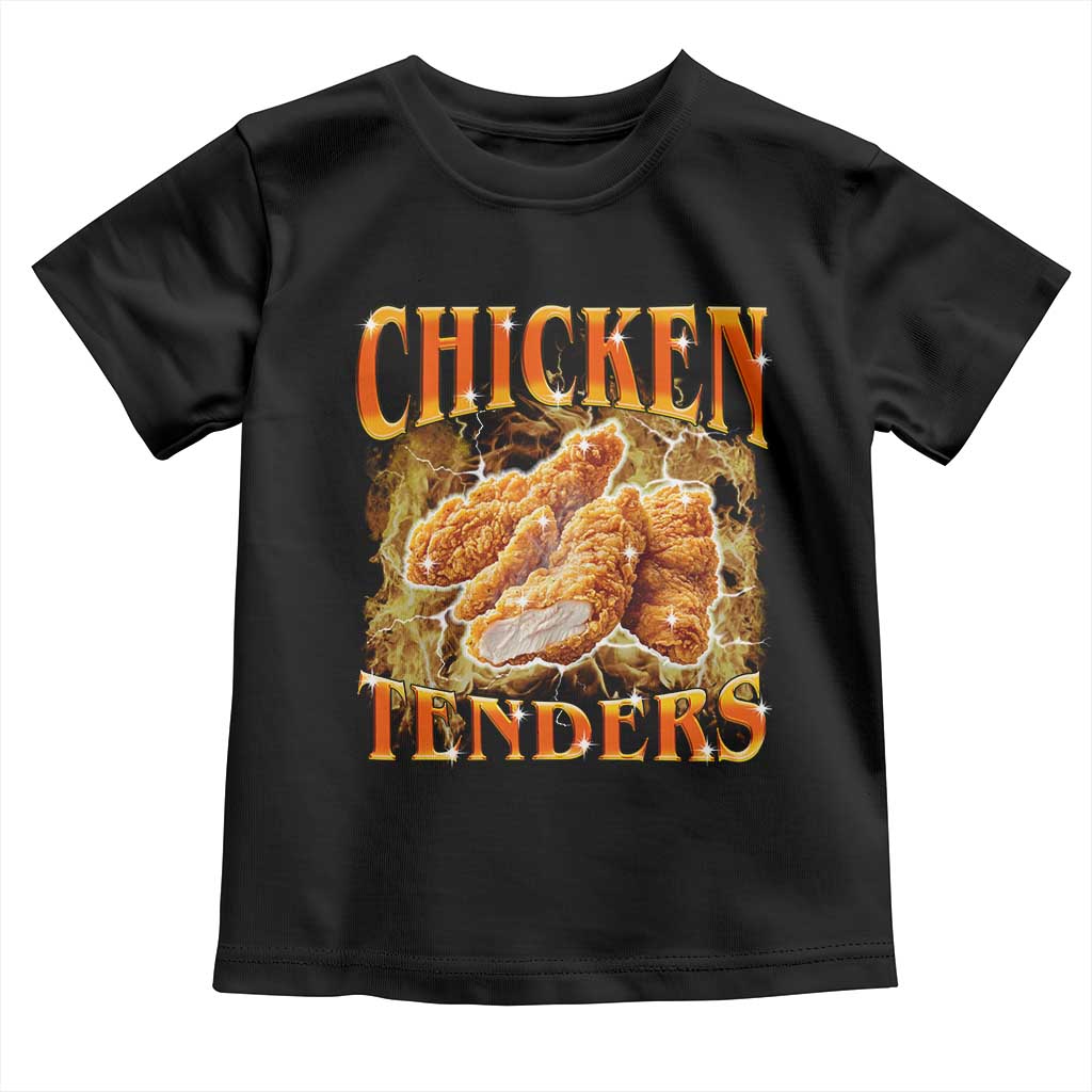 Funny Chicken Tenders Toddler T Shirt Funny Foodie Vintage 90s Bootleg Rap TS10 Black Print Your Wear