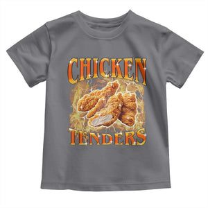 Funny Chicken Tenders Toddler T Shirt Funny Foodie Vintage 90s Bootleg Rap TS10 Charcoal Print Your Wear