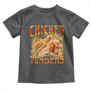 Funny Chicken Tenders Toddler T Shirt Funny Foodie Vintage 90s Bootleg Rap TS10 Dark Heather Print Your Wear