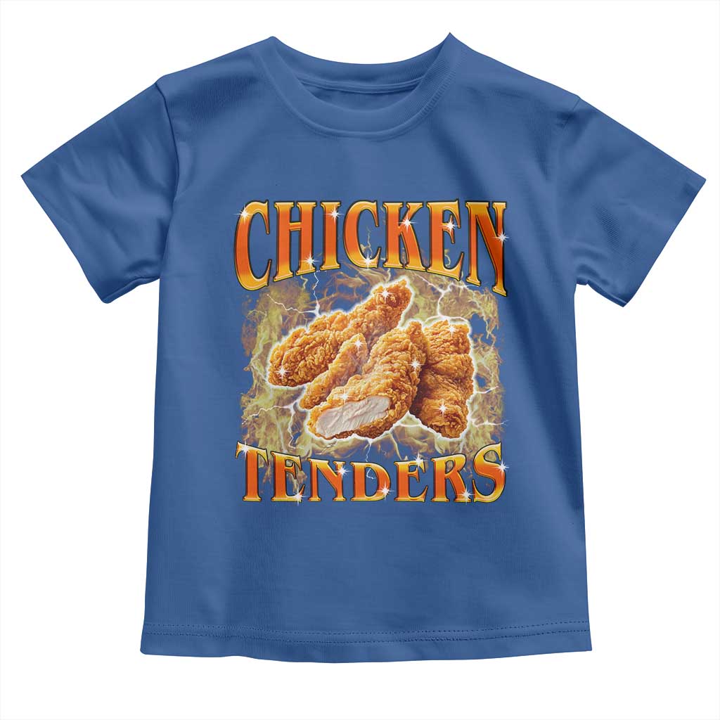 Funny Chicken Tenders Toddler T Shirt Funny Foodie Vintage 90s Bootleg Rap TS10 Royal Blue Print Your Wear