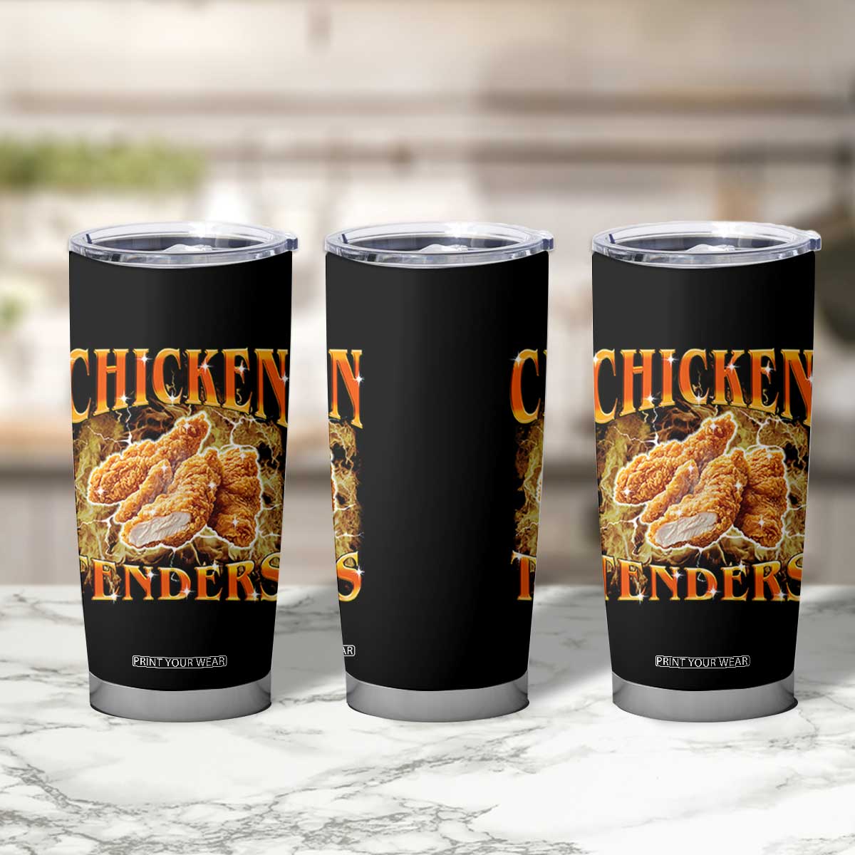 Funny Chicken Tenders Tumbler Cup Funny Foodie Vintage 90s Bootleg Rap TS10 Print Your Wear