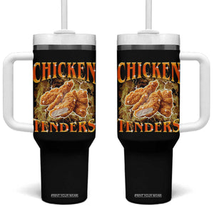 Funny Chicken Tenders Tumbler With Handle Funny Foodie Vintage 90s Bootleg Rap TS10 One Size: 40 oz Black Print Your Wear