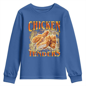 Funny Chicken Tenders Youth Sweatshirt Funny Foodie Vintage 90s Bootleg Rap TS10 Royal Blue Print Your Wear