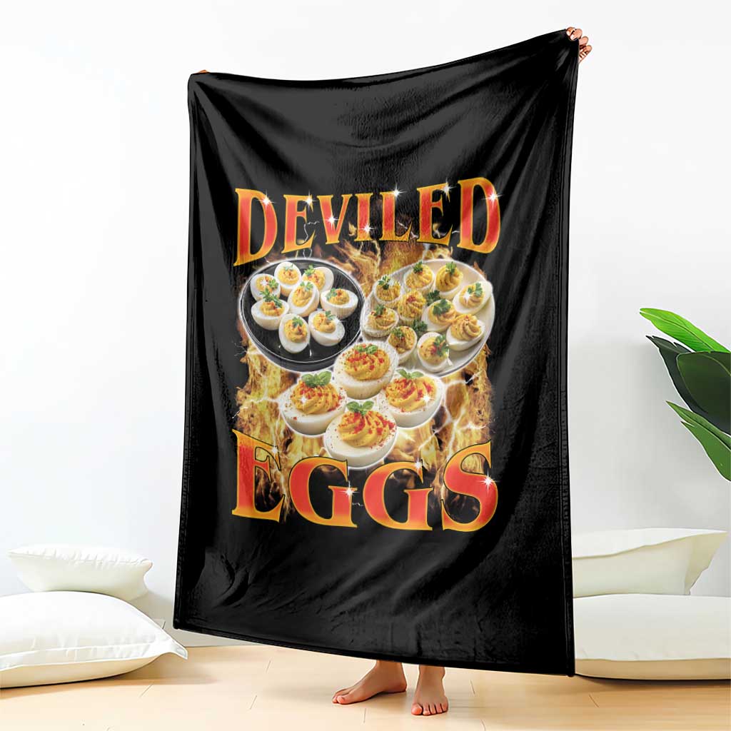 Deviled Eggs Throw Blanket Vintage 90s Thanksgiving Funny Foodie Bootleg Graphic TS10 Print Your Wear