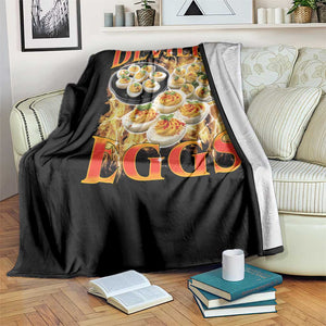 Deviled Eggs Throw Blanket Vintage 90s Thanksgiving Funny Foodie Bootleg Graphic TS10 Print Your Wear