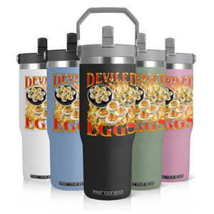 Deviled Eggs Flip Straw Tumbler Vintage 90s Thanksgiving Funny Foodie Bootleg Graphic TS10 Print Your Wear