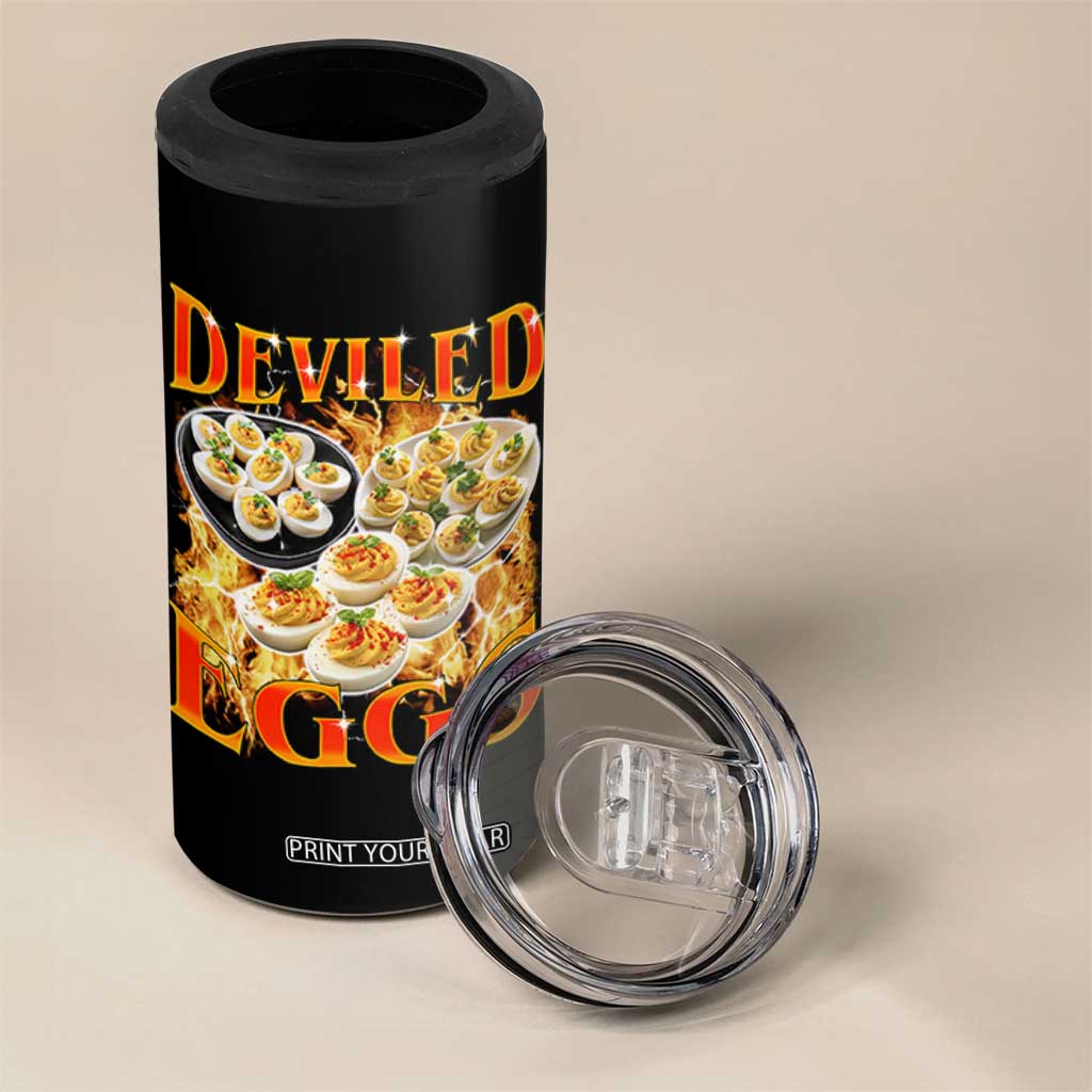 Deviled Eggs 4 in 1 Can Cooler Tumbler Vintage 90s Thanksgiving Funny Foodie Bootleg Graphic TS10 Print Your Wear
