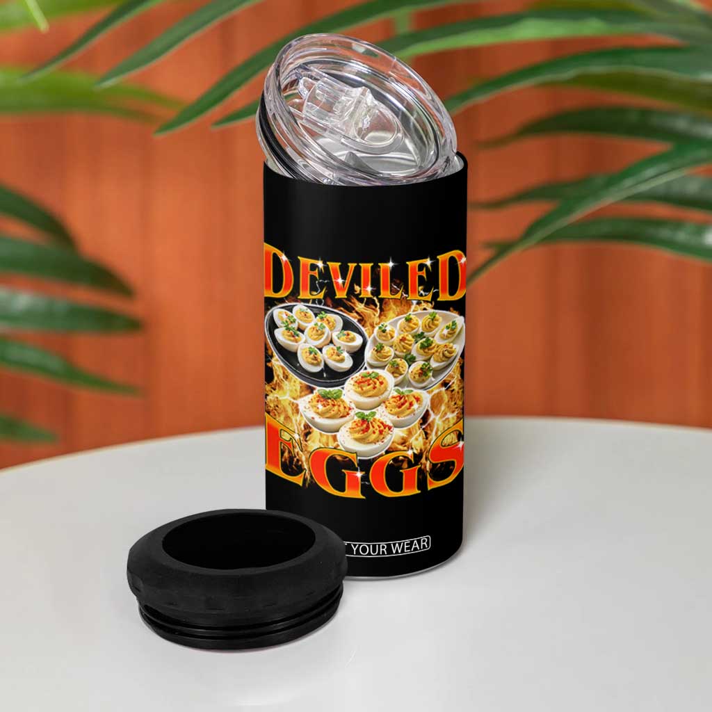 Deviled Eggs 4 in 1 Can Cooler Tumbler Vintage 90s Thanksgiving Funny Foodie Bootleg Graphic TS10 Print Your Wear