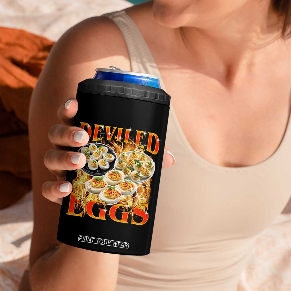 Deviled Eggs 4 in 1 Can Cooler Tumbler Vintage 90s Thanksgiving Funny Foodie Bootleg Graphic TS10 Print Your Wear