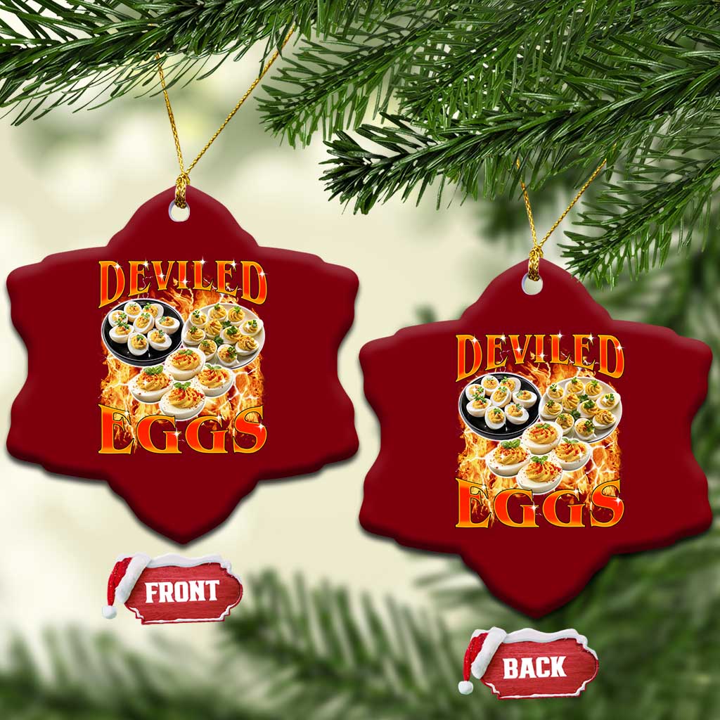 Deviled Eggs Ceramic Ornament Vintage 90s Thanksgiving Funny Foodie Bootleg Graphic TS10 Print Your Wear