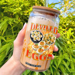 Deviled Eggs Glass Can Vintage 90s Thanksgiving Funny Foodie Bootleg Graphic TS10 Black Print Your Wear