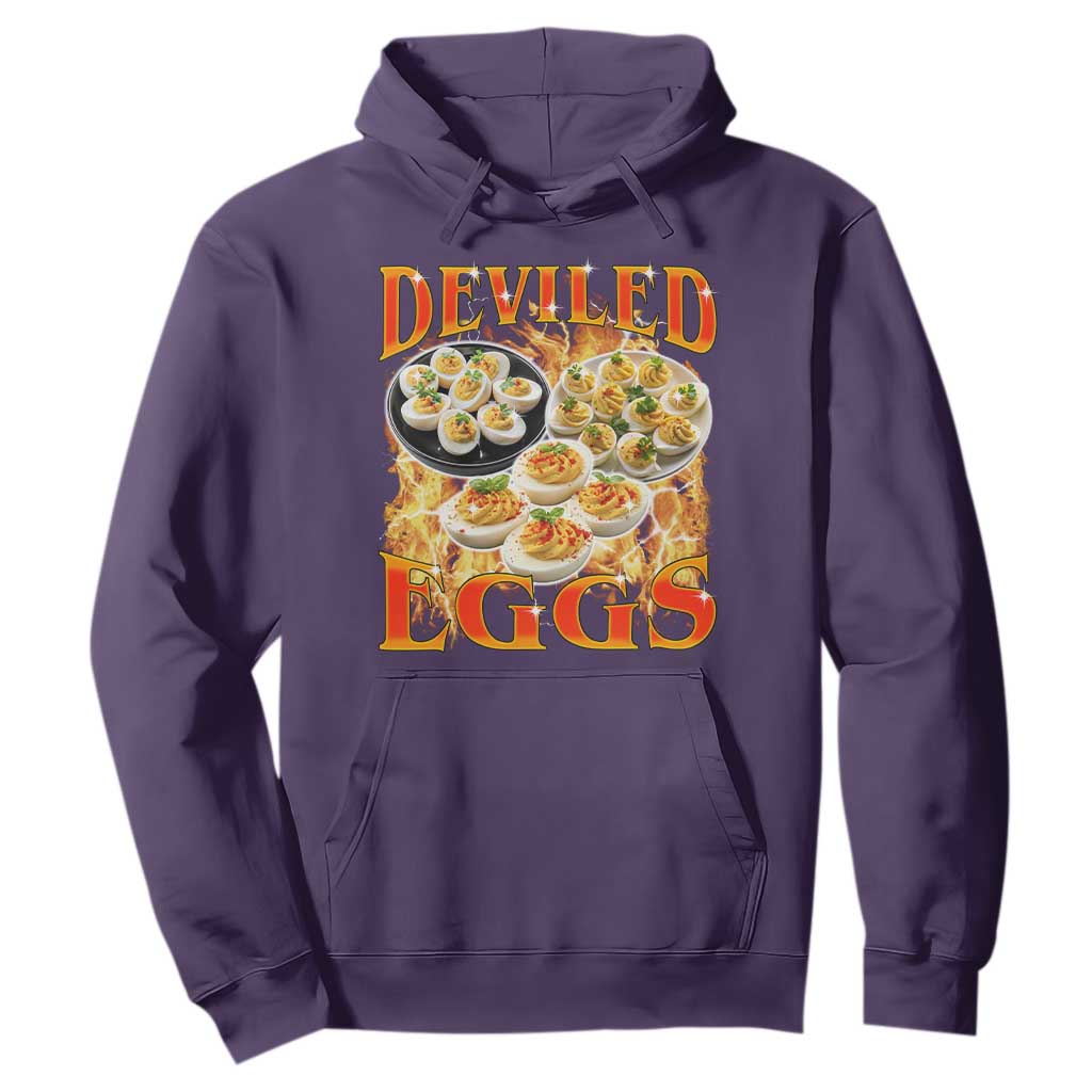 Deviled Eggs Hoodie Vintage 90s Thanksgiving Funny Foodie Bootleg Graphic TS10 Purple Print Your Wear