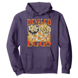 Deviled Eggs Hoodie Vintage 90s Thanksgiving Funny Foodie Bootleg Graphic TS10 Purple Print Your Wear