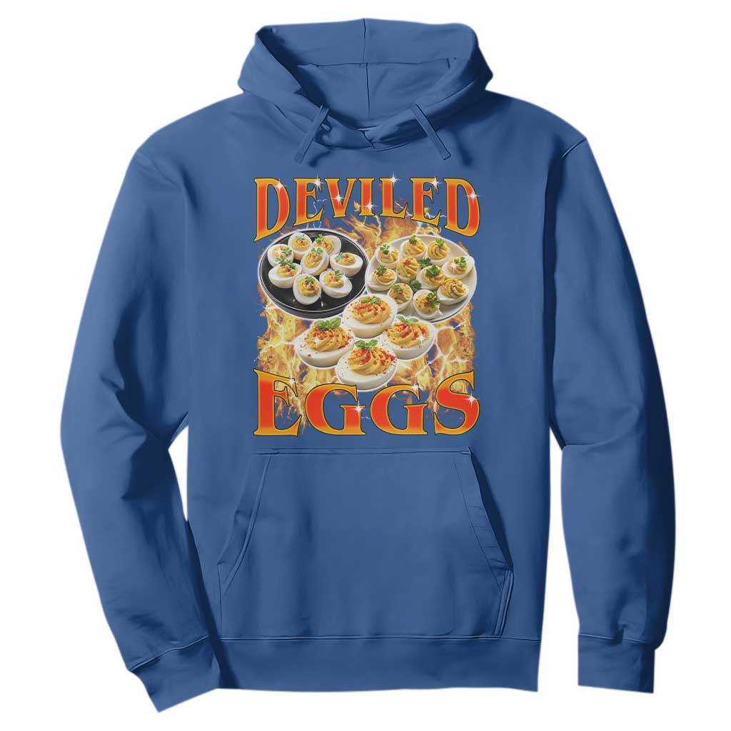 Deviled Eggs Hoodie Vintage 90s Thanksgiving Funny Foodie Bootleg Graphic TS10 Royal Blue Print Your Wear