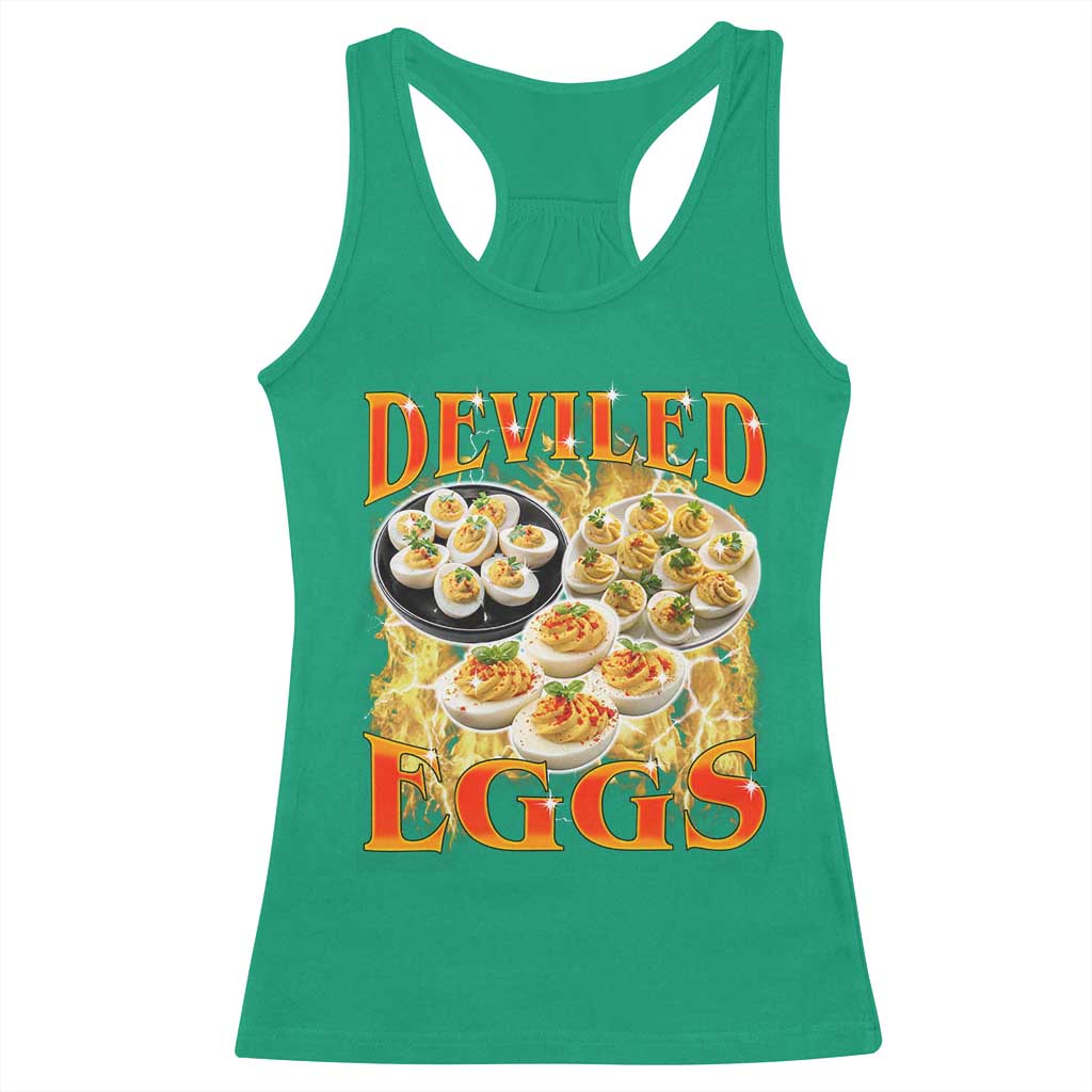 Deviled Eggs Racerback Tank Top Vintage 90s Thanksgiving Funny Foodie Bootleg Graphic TS10 Irish Green Print Your Wear