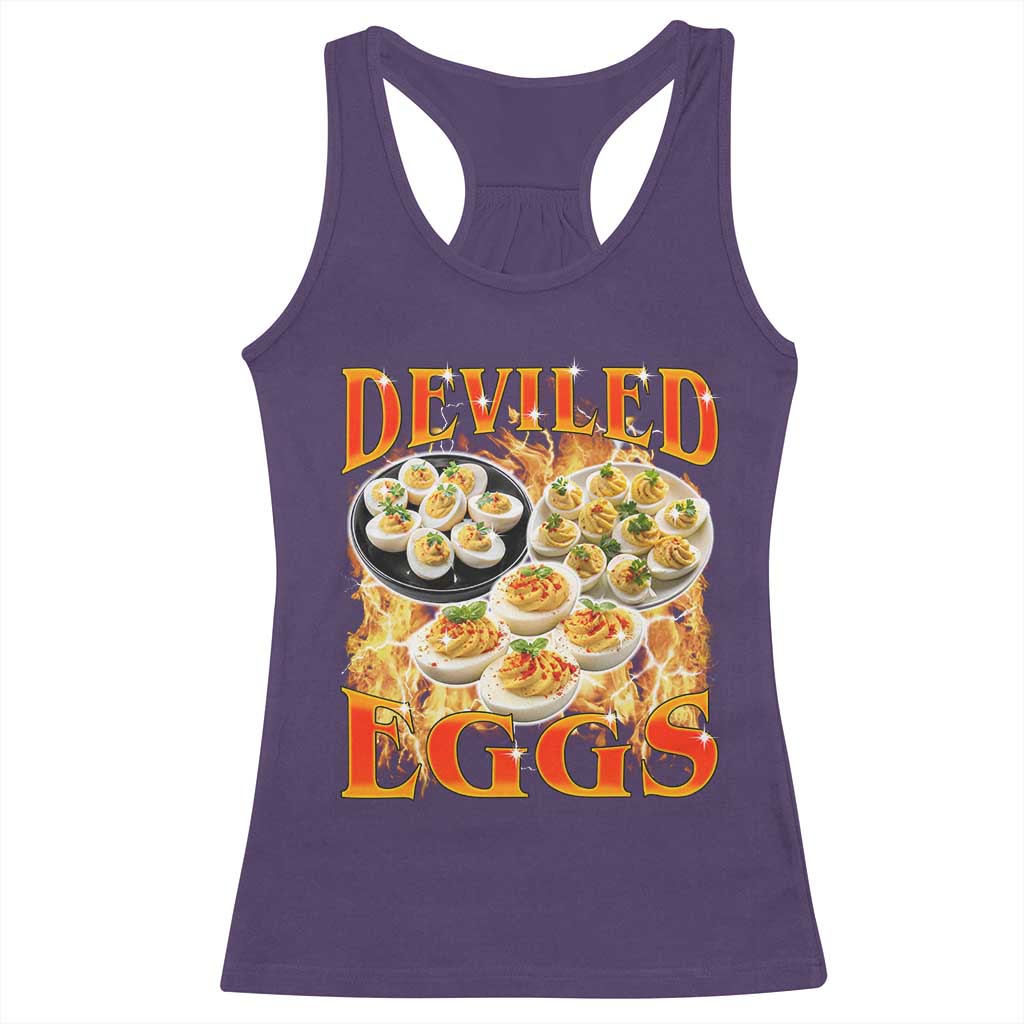 Deviled Eggs Racerback Tank Top Vintage 90s Thanksgiving Funny Foodie Bootleg Graphic TS10 Purple Print Your Wear