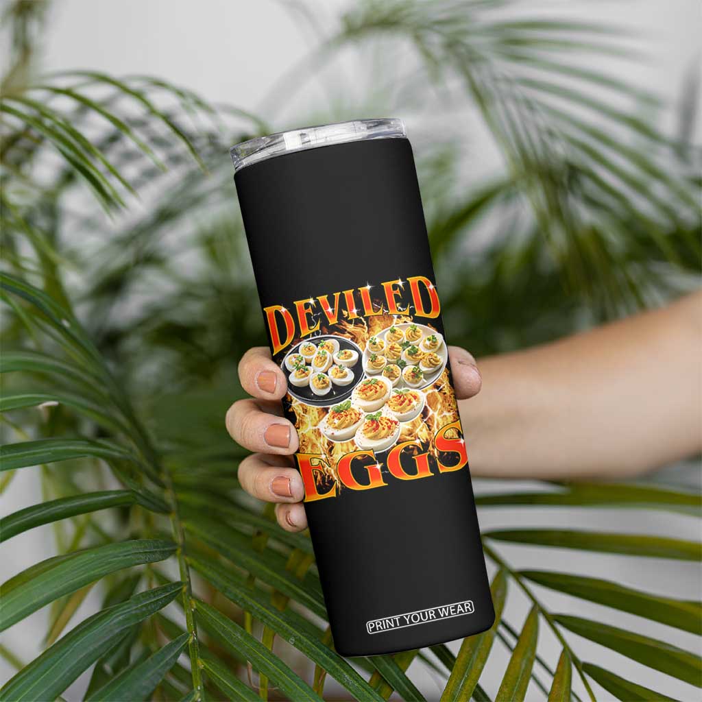 Deviled Eggs Skinny Tumbler Vintage 90s Thanksgiving Funny Foodie Bootleg Graphic TS10 Print Your Wear