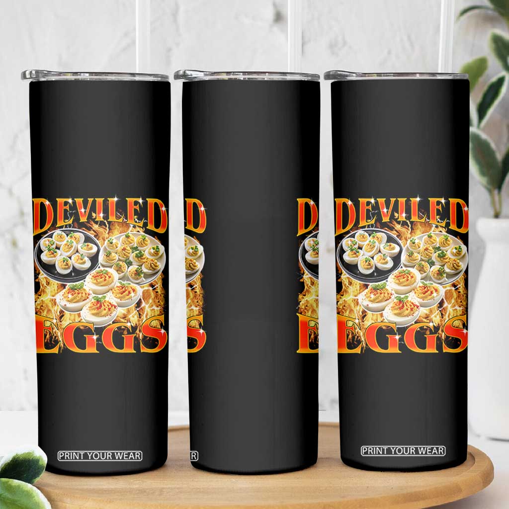 Deviled Eggs Skinny Tumbler Vintage 90s Thanksgiving Funny Foodie Bootleg Graphic TS10 Print Your Wear