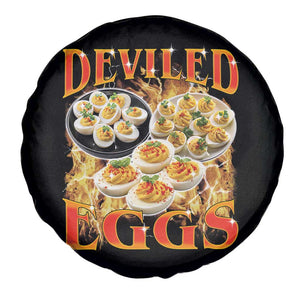 Deviled Eggs Spare Tire Cover Vintage 90s Thanksgiving Funny Foodie Bootleg Graphic TS10 Print Your Wear