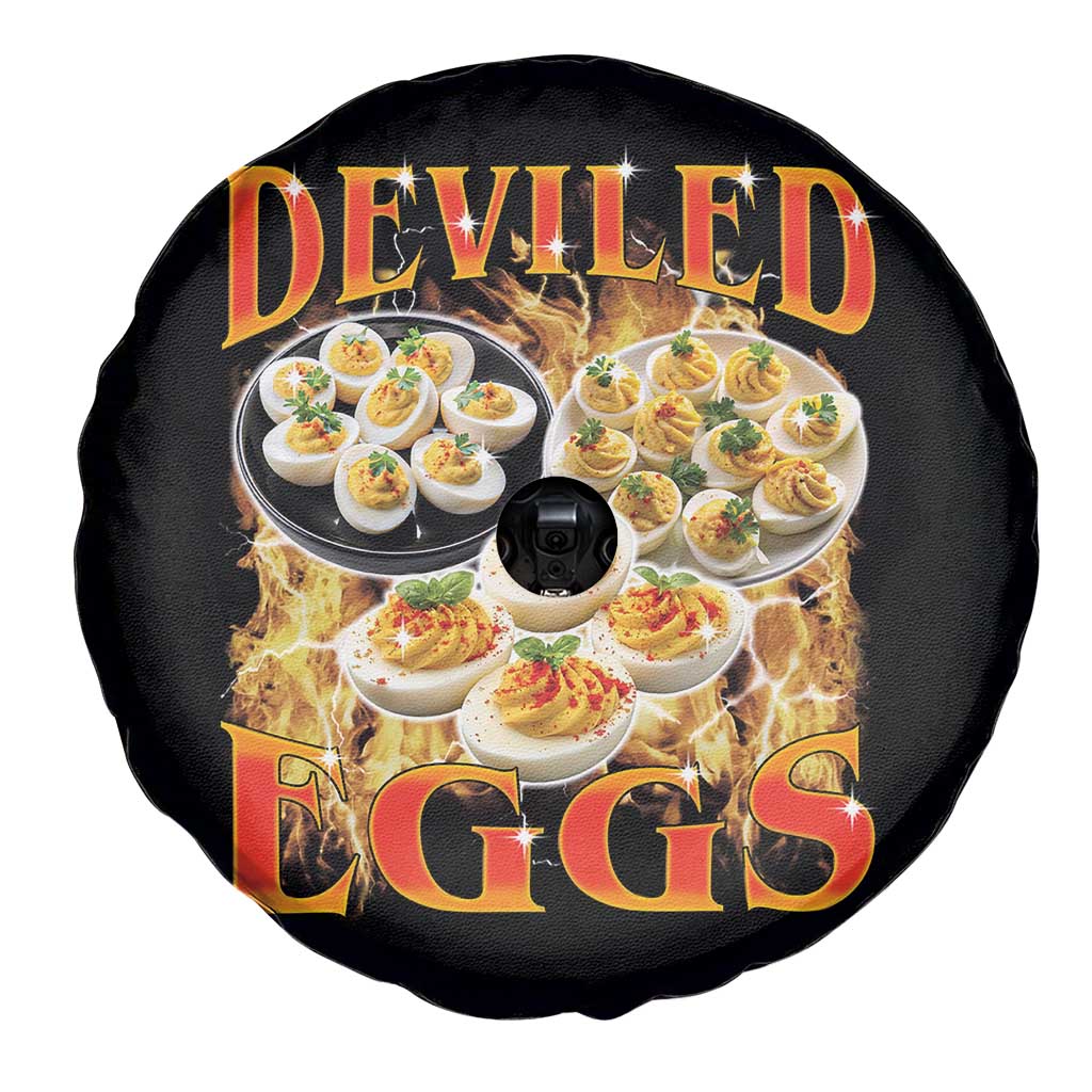 Deviled Eggs Spare Tire Cover Vintage 90s Thanksgiving Funny Foodie Bootleg Graphic TS10 Print Your Wear