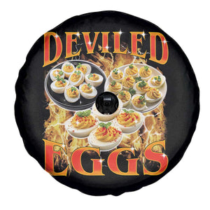 Deviled Eggs Spare Tire Cover Vintage 90s Thanksgiving Funny Foodie Bootleg Graphic TS10 Print Your Wear