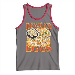 Deviled Eggs Tank Top Vintage 90s Thanksgiving Funny Foodie Bootleg Graphic TS10 Deep Heather Red Print Your Wear