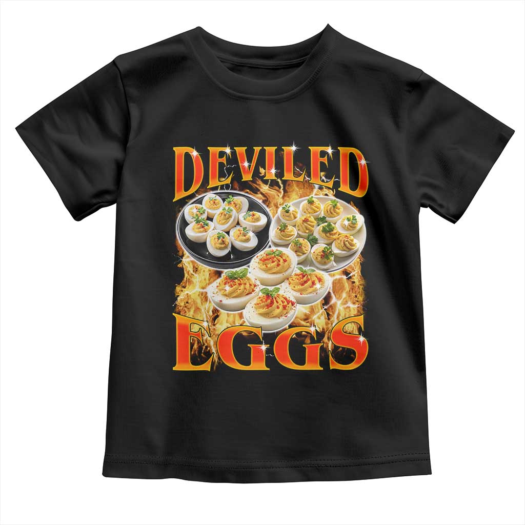 Deviled Eggs Toddler T Shirt Vintage 90s Thanksgiving Funny Foodie Bootleg Graphic TS10 Black Print Your Wear